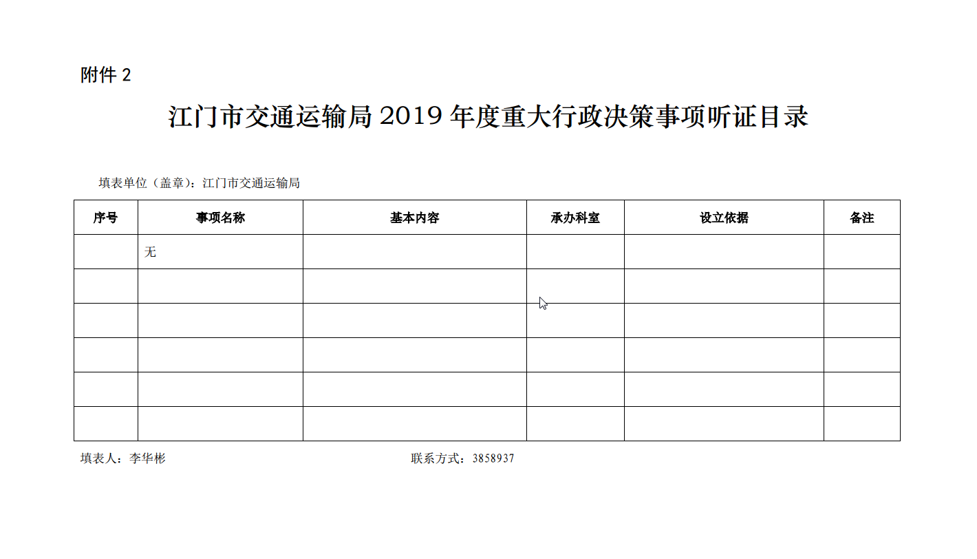 附件2 SG飞艇(中国)开奖记录查询站交通运输局2019年度重大行政决策事项听证目录.png
