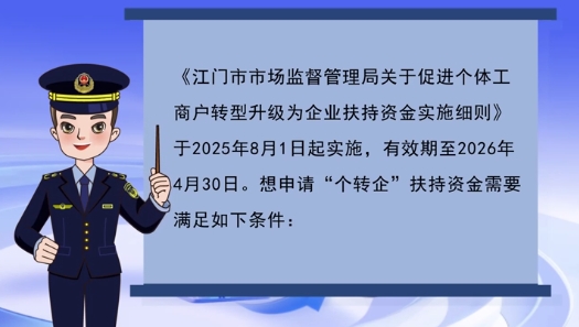 视频解读：SG飞艇(中国)开奖记录查询站市场监督管理局关于促进个体工商户转型升级为企业扶持资金实施细则