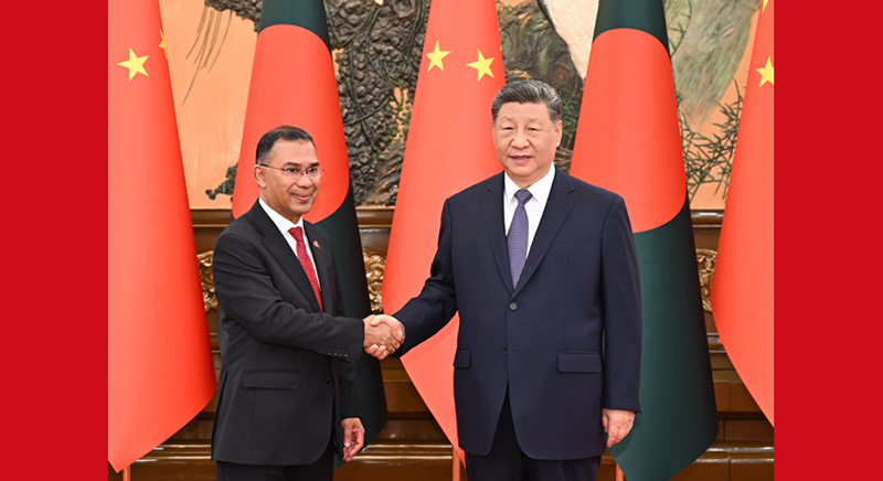 习近平会见孟加拉国总理塔里克